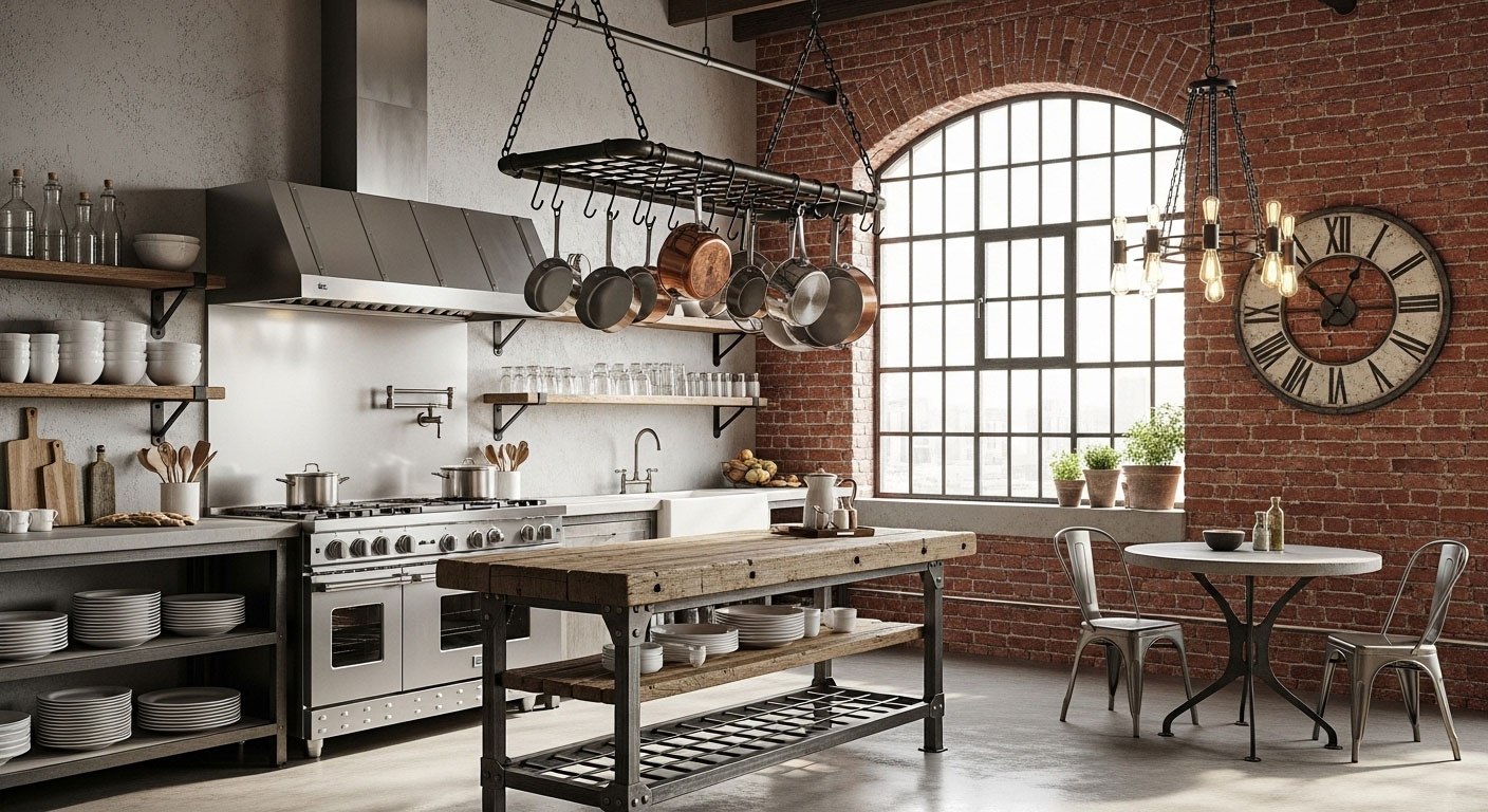 tips for industrial style kitchen decoration